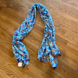 Womens blue and orange scarf